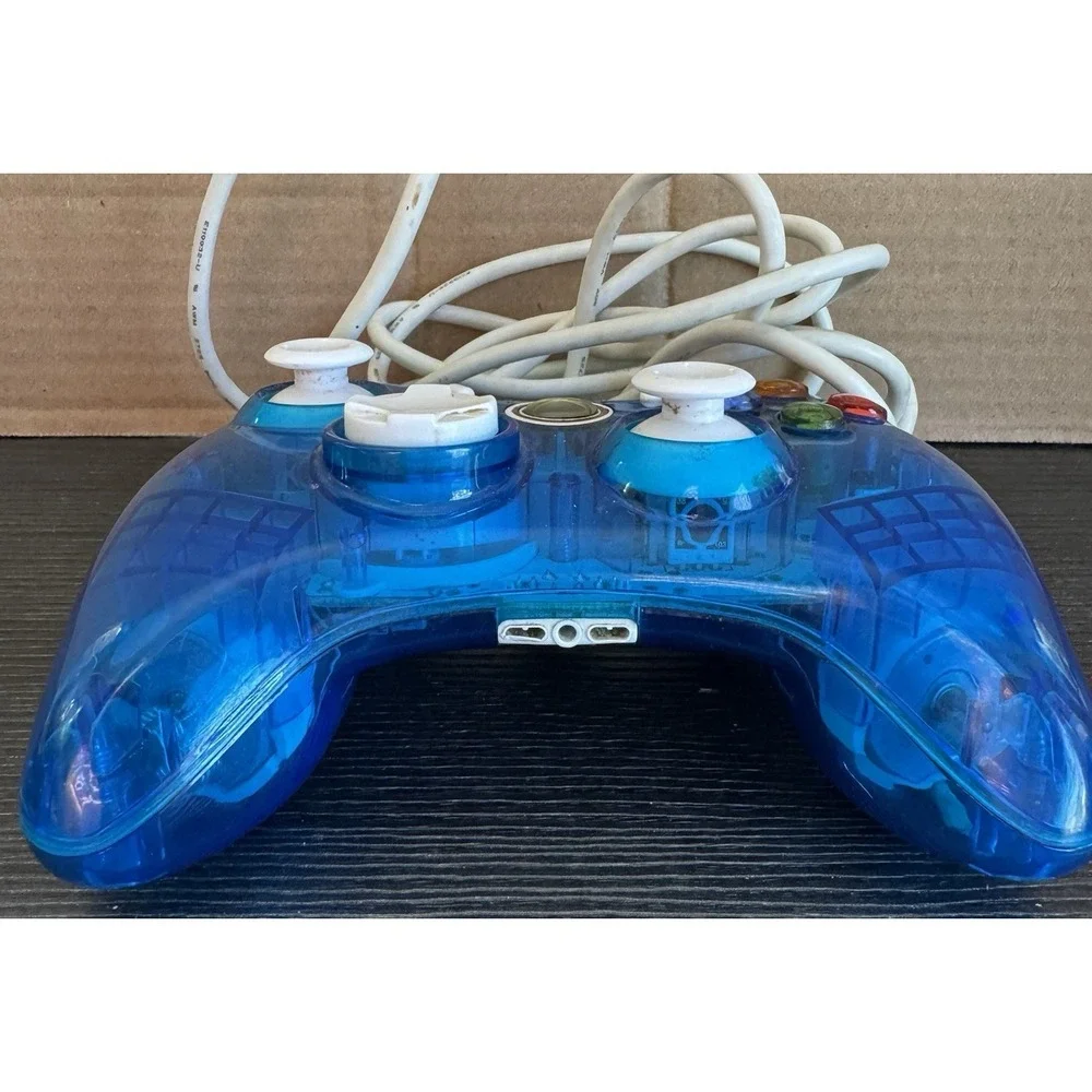 Rock Candy Wired Blue Controller Microsoft Xbox 360 See Thru **not tested